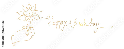 Vesak Day line art style illustration vector4