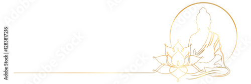 Vesak Day line art style illustration vector 7