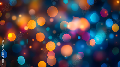 Photo of multiple colored bokeh lights on a black background
