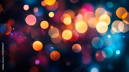 Photo of multiple colored bokeh lights on a black background
