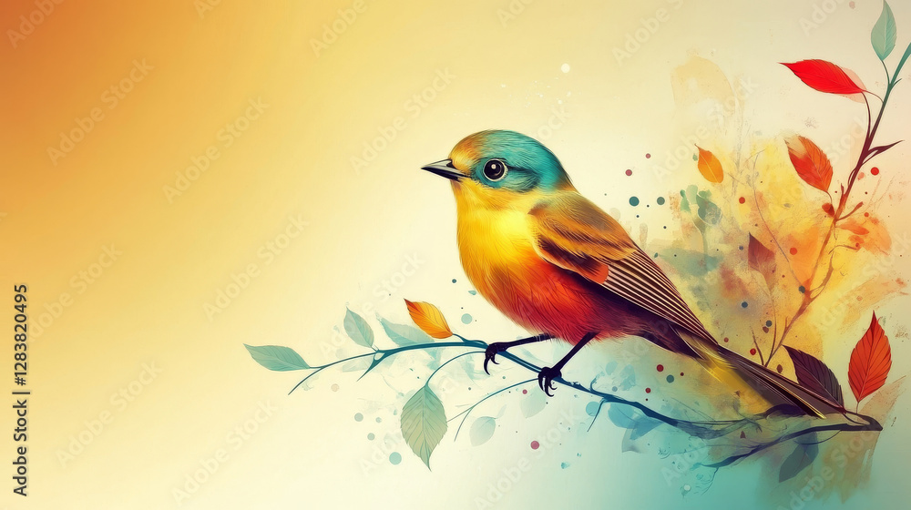 Template of brochure with stylized decorative ornamental twitter bird Template of brochure with stylized decorative ornamental twitter bird
