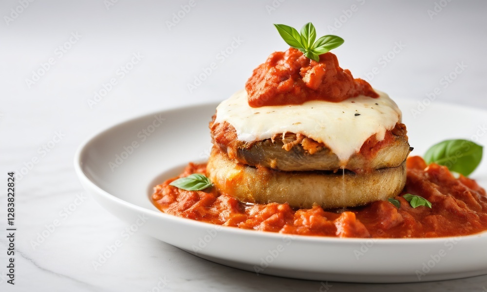 Delicious Baked Eggplant Parmesan with Marinara Sauce and Basil Delicious Baked Eggplant Parmesan with Marinara Sauce and Basil