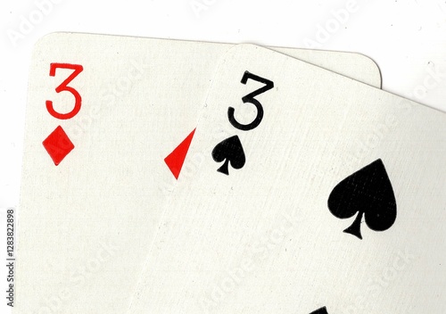 Photography Close up of a hand of vintage playing cards