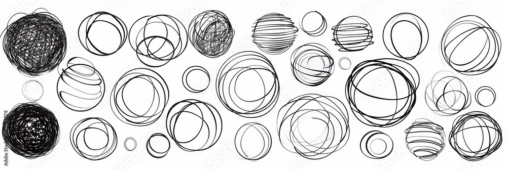 Unleash Creativity with Hand - Drawn Circular Scribble Doodles for Design Elements Unleash Creativity with Hand - Drawn Circular Scribble Doodles for Design Elements