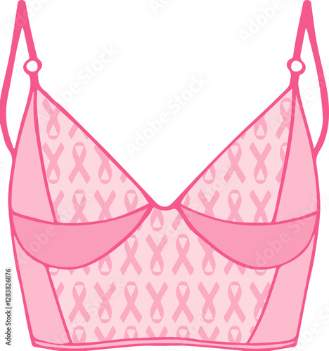 Soutien-gorge bustier avec rubans roses