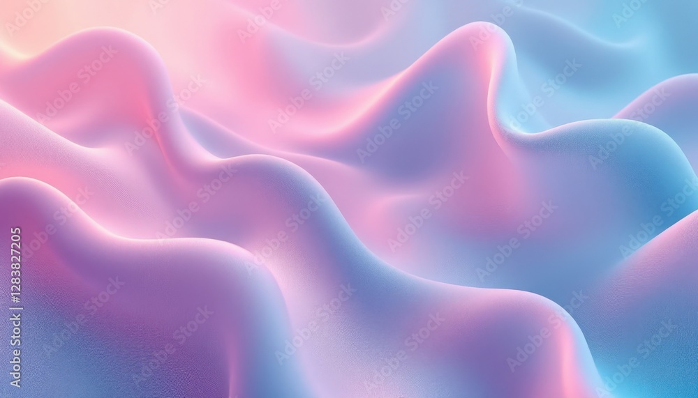 Obraz premium Soft waves of pastel pink and blue abstract background with smooth curves