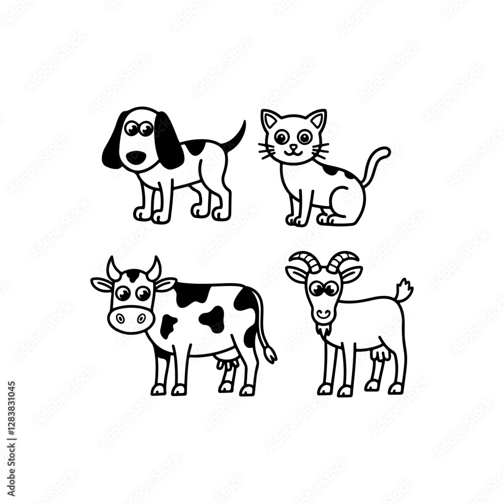 Obraz premium Animals logos collection. Animal logo set. Isolated on White background