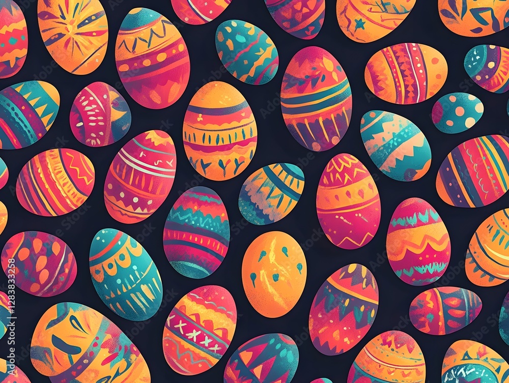 Easter eggs seamless pattern Easter eggs seamless pattern
