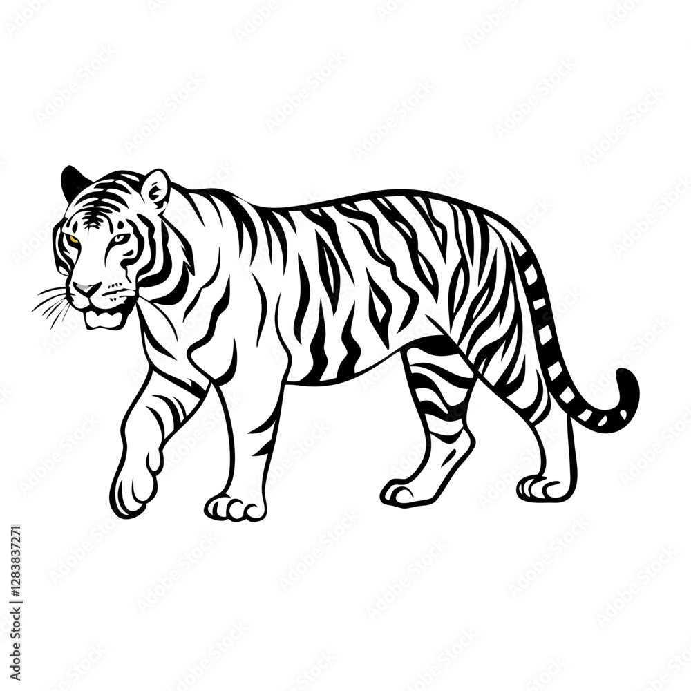 Stylish Tiger Silhouette Design for Nature-Inspired Projects Stylish Tiger Silhouette Design for Nature-Inspired Projects