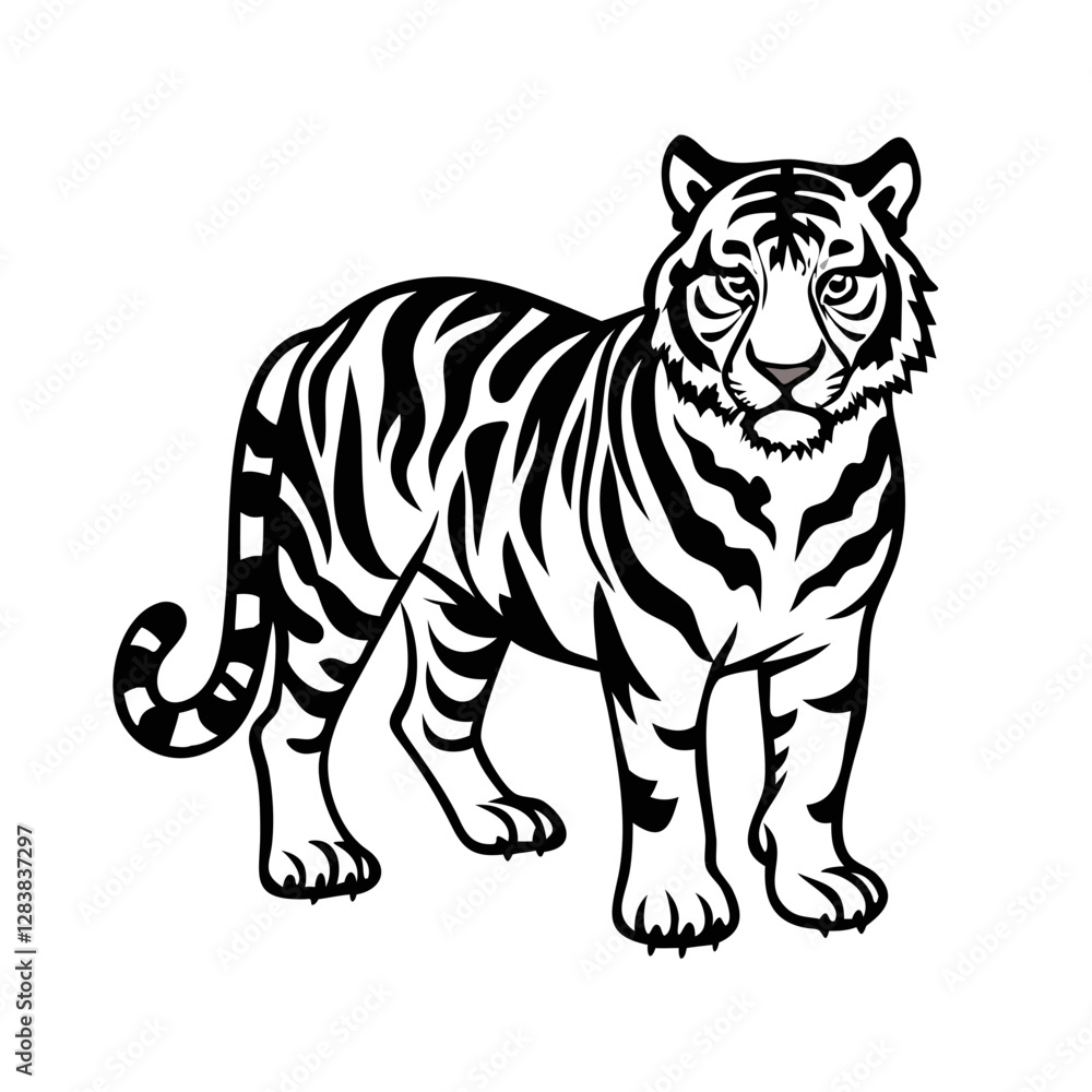 Stylish Tiger Silhouette Design for Nature-Inspired Projects Stylish Tiger Silhouette Design for Nature-Inspired Projects