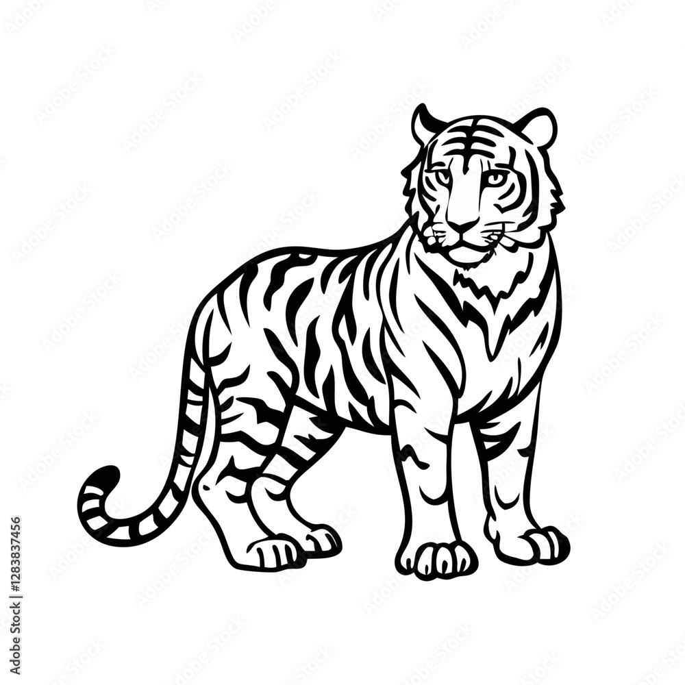 Elegant Tiger Illustration Vector for Artistic Creations Elegant Tiger Illustration Vector for Artistic Creations