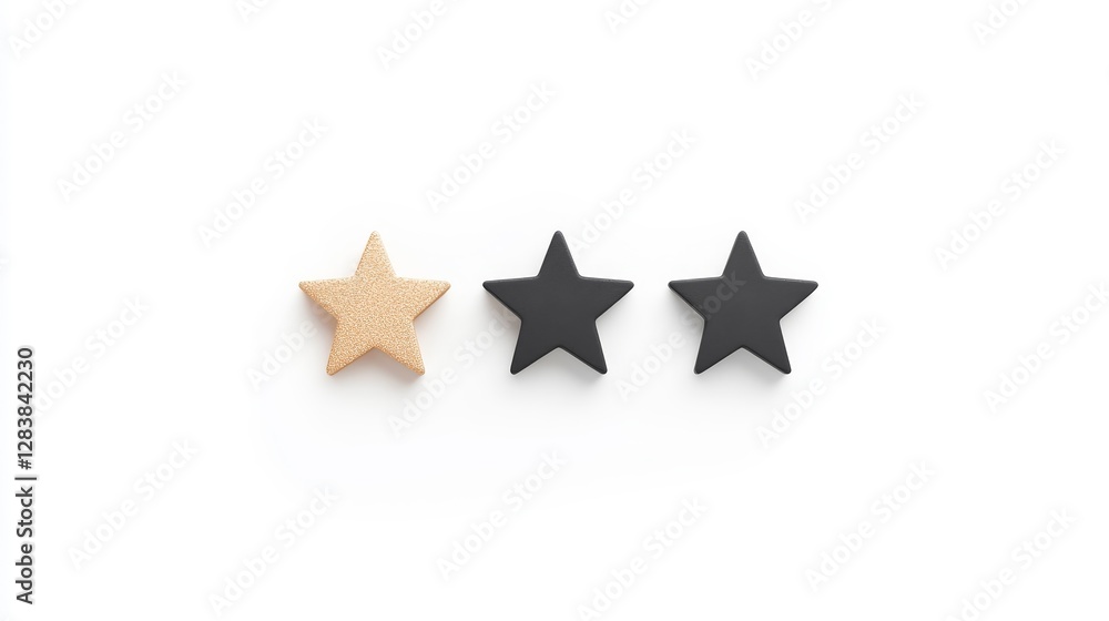 Three Star Shapes in Different Colors on a White Background Three Star Shapes in Different Colors on a White Background