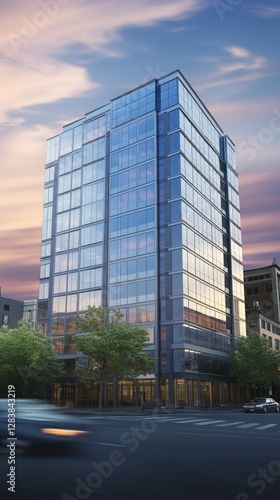 Modern Glass Skyscraper in the City Center