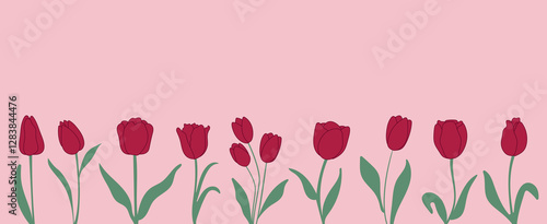lovely flowers, tulips. background for March 8, birthday, spring, March, April, May. vector graphics.
