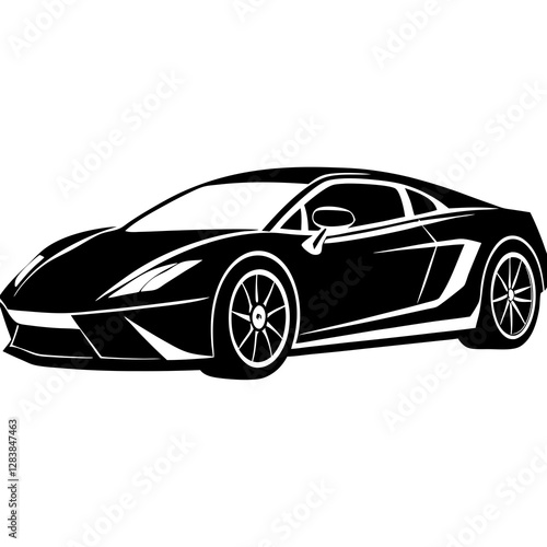 Fast Exotic Car Outline – Stylish Speed Vehicle Vector Art