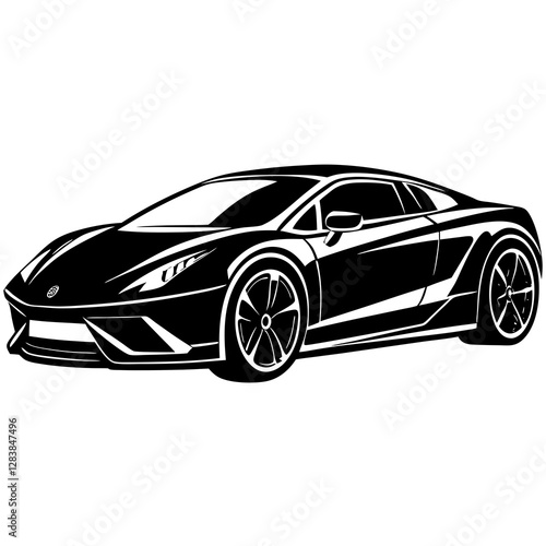 Fast Exotic Car Outline – Stylish Speed Vehicle Vector Art