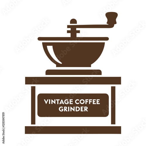 Minimalist Vintage Coffee Grinder Logo Design.