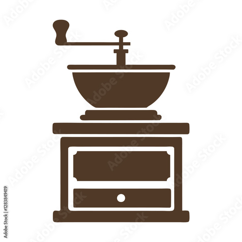 Minimalist Vintage Coffee Grinder Logo Design.