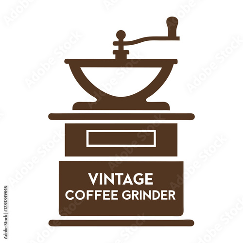 Minimalist Vintage Coffee Grinder Logo Design.