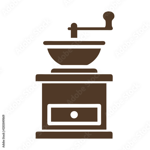 Minimalist Vintage Coffee Grinder Logo Design.