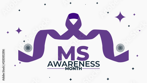 MS Awareness Month Banner Support Multiple Sclerosis Awareness