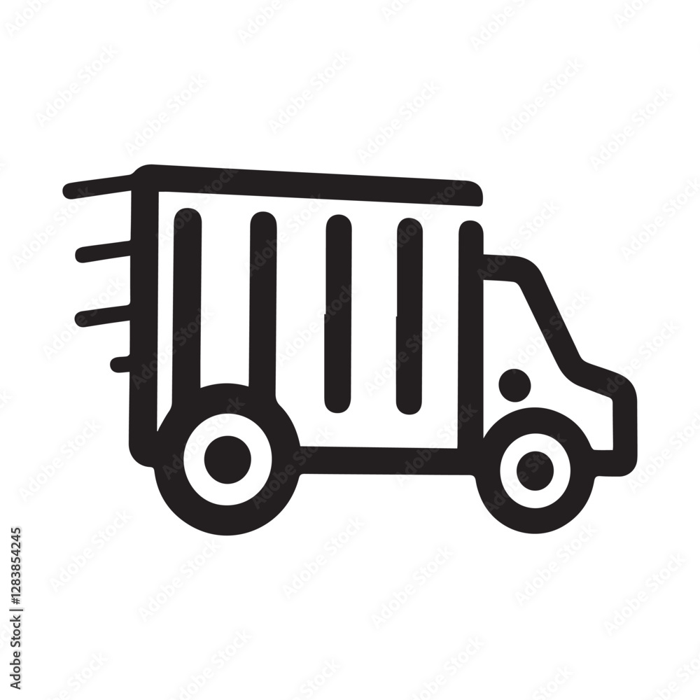 Simple Line Art Illustration of a Delivery ambulance logo Simple Line Art Illustration of a Delivery ambulance logo