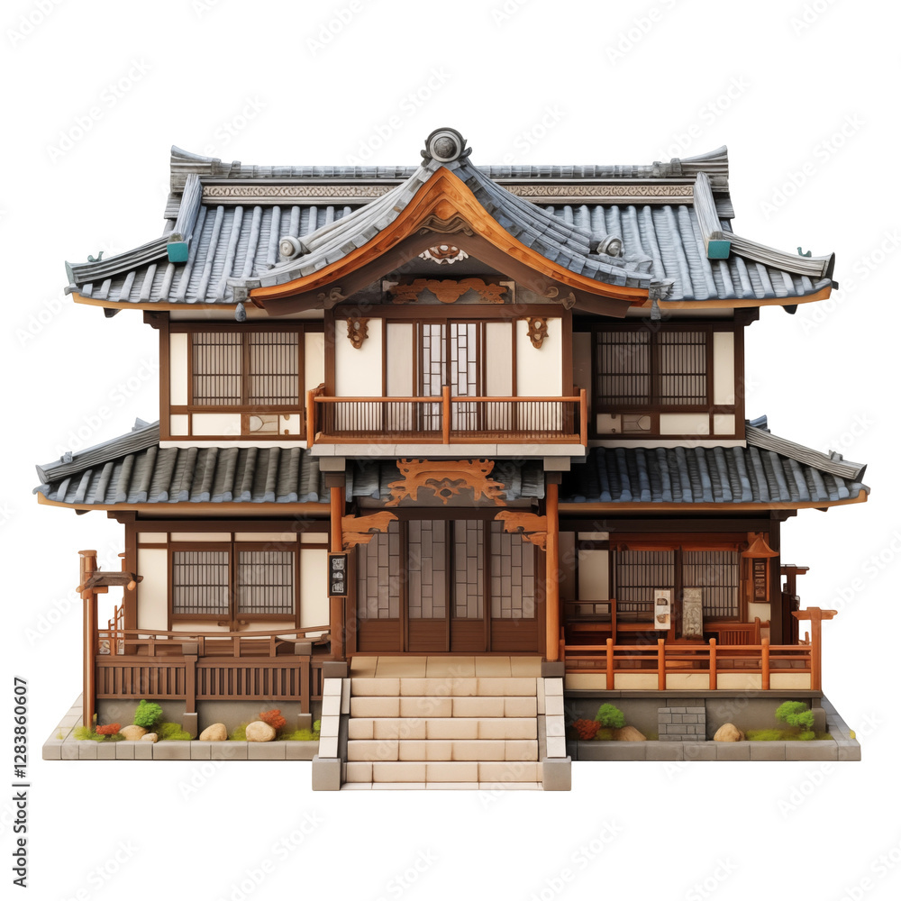 Naklejka premium traditional japanese house transparent background 