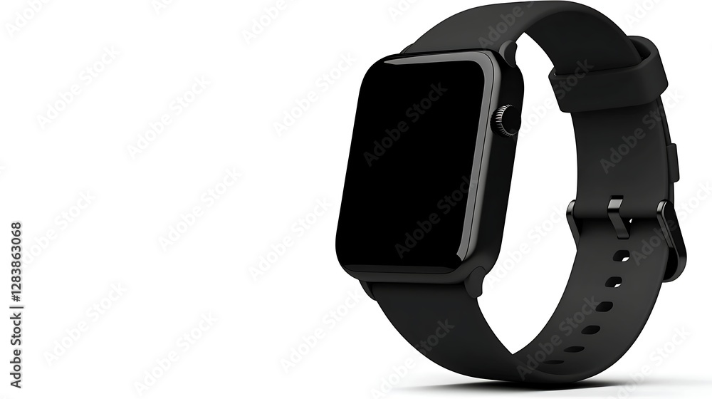 Stylish black smartwatch with a sleek design showcasing modern technology and customizable features Stylish black smartwatch with a sleek design showcasing modern technology and customizable features