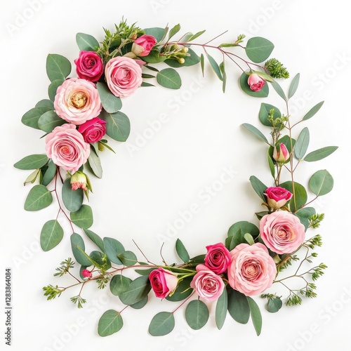 Pink Rose & Eucalyptus Wreath | Floral Arrangement