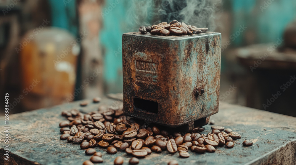 Steaming coffee beans fresh from the roaster in high fidelity resolution. Perfect for coffee enthusiasts and businesses. Steaming coffee beans fresh from the roaster in high fidelity resolution. Perfect for coffee enthusiasts and businesses.