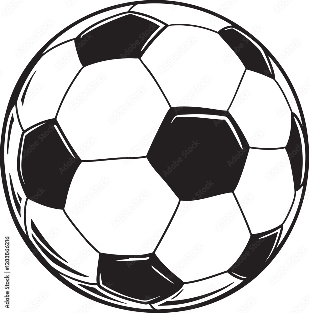  Vector Outline Illustration of a Soccer Ball