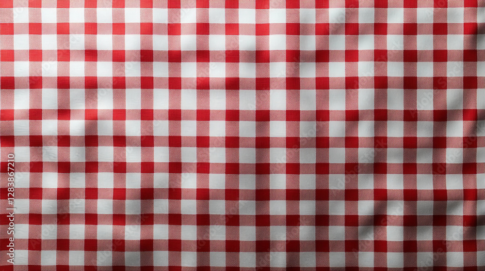 red checkered tablecloth isolated on transparent background, top view red checkered tablecloth isolated on transparent background, top view