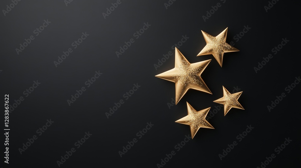 Golden Stars on Dark Background for Elegant Design Elements Golden Stars on Dark Background for Elegant Design Elements