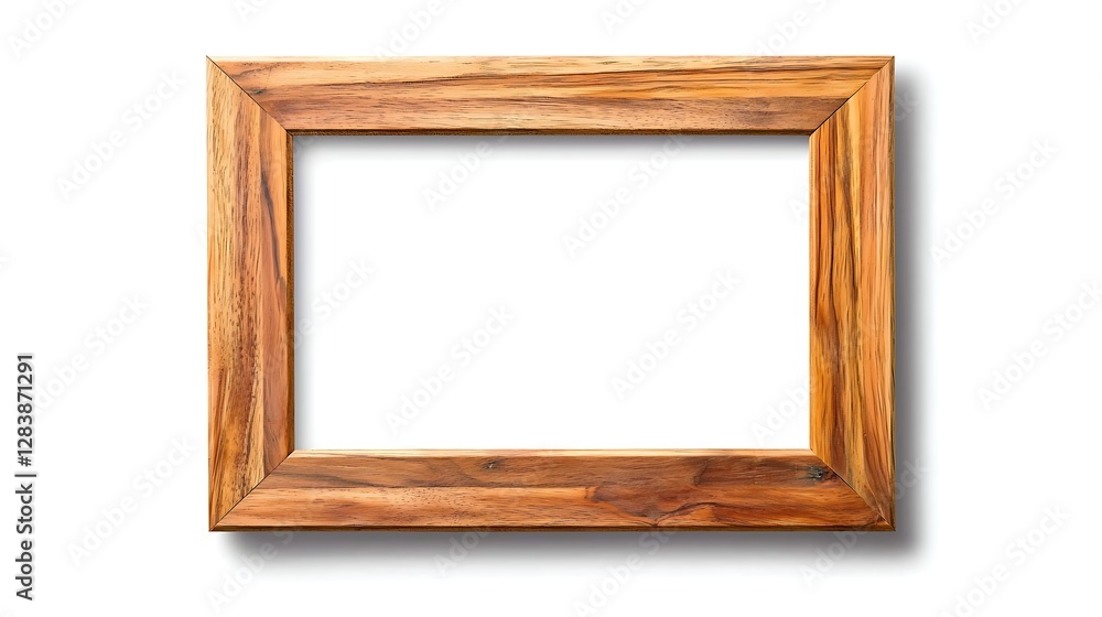 Elegant Wooden Frame for Art Display with Unique Grain and Texture on Isolated Background Elegant Wooden Frame for Art Display with Unique Grain and Texture on Isolated Background