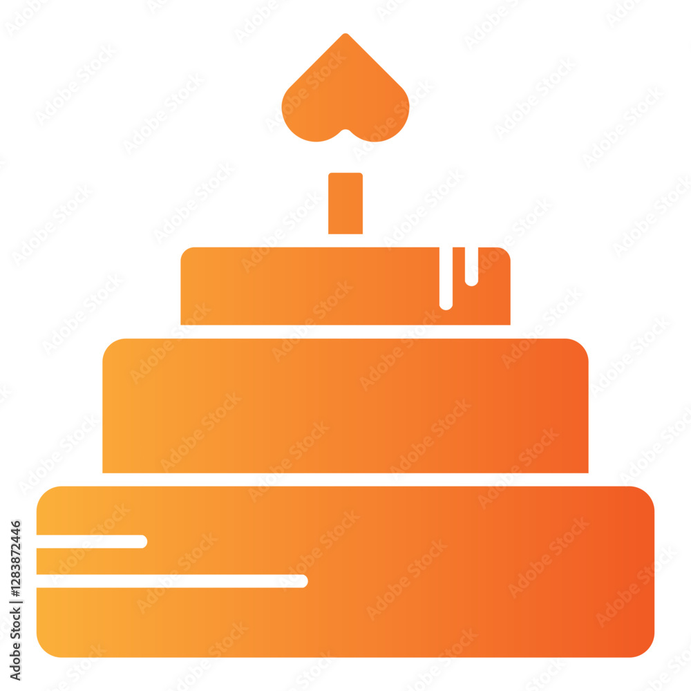Wedding Cake vector single icon with a glyph gradient style Wedding Cake vector single icon with a glyph gradient style