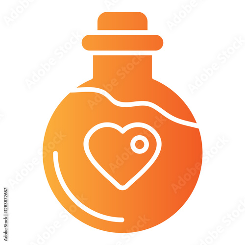 Love Potion vector single icon with a glyph gradient style