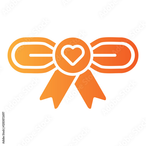 Gift Ribbon vector single icon with a glyph gradient style