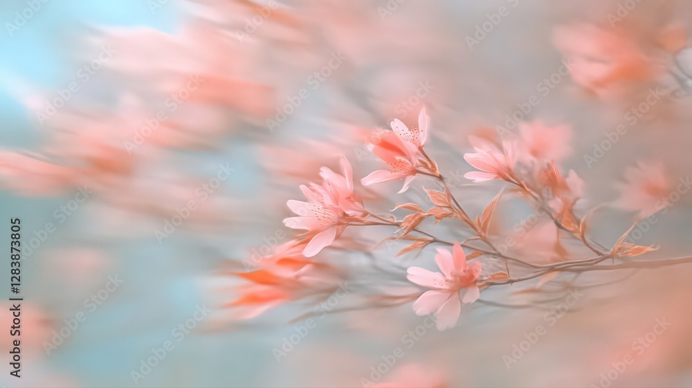 Delicate Pink Blossoms in Soft Focus Pastel Background Delicate Pink Blossoms in Soft Focus Pastel Background