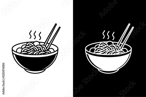 Pad Thai icon vector on White Background ,Vector Art Illustration on white background.
