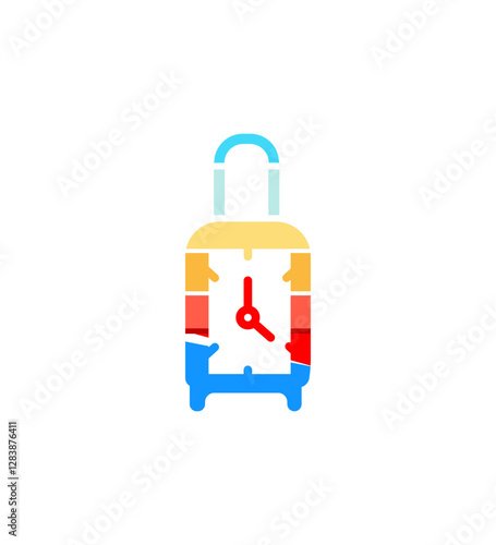 TimeSensitive Travel Luggage Clock Icon Design, Hurry Up!