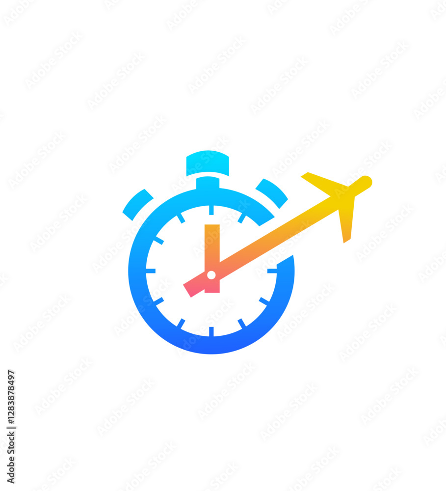 Fast Travel Time Airplane Flight Departure Countdown Timer