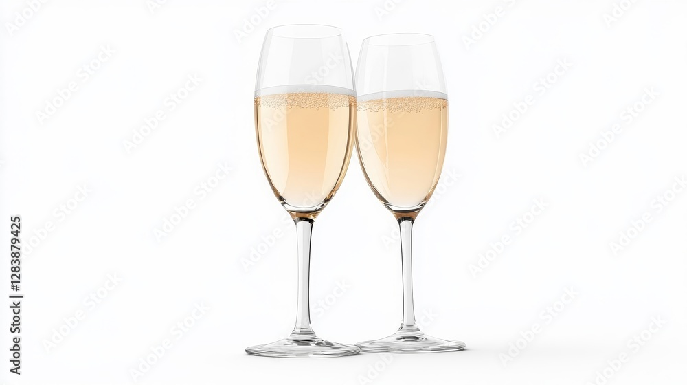 Two Elegant Champagne Glasses Clinking Celebrate Special Moments Two Elegant Champagne Glasses Clinking Celebrate Special Moments