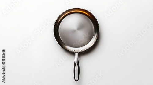 Wallpaper Mural Stainless Steel Frying Pan with Non-Stick Surface on White Background for Culinary Use in Cooking Torontodigital.ca