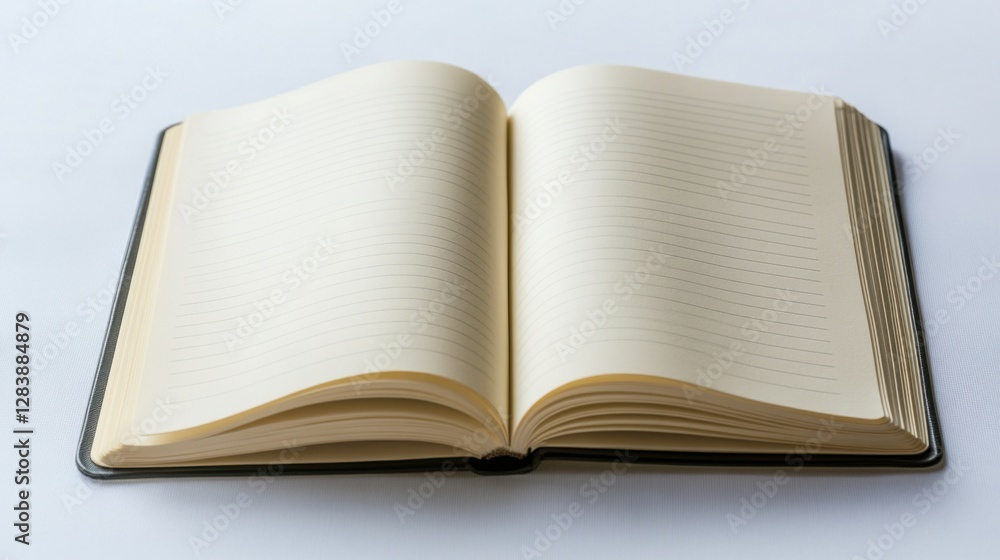 open blank notebook on white background open blank notebook on white background