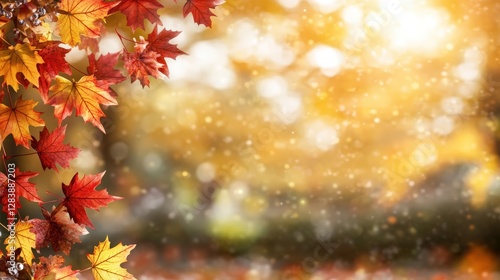 Autumn leaves background design for web banner and seasonal promotions during fall and end of year
