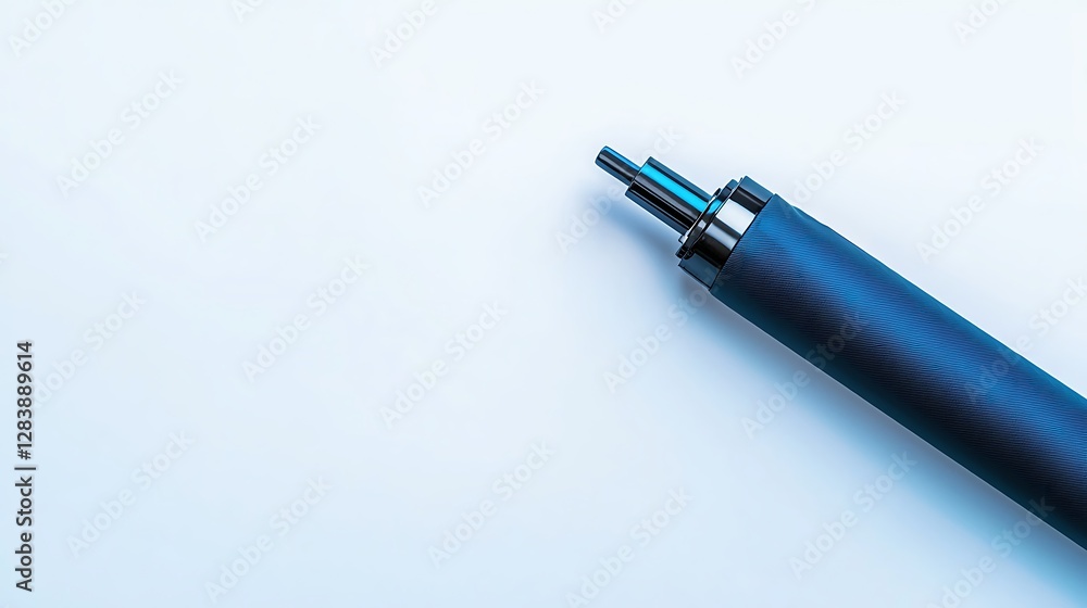 Close-Up of a Blue Ballpoint Pen Isolated on a Clean Light Background for Office Supplies Promotion Close-Up of a Blue Ballpoint Pen Isolated on a Clean Light Background for Office Supplies Promotion