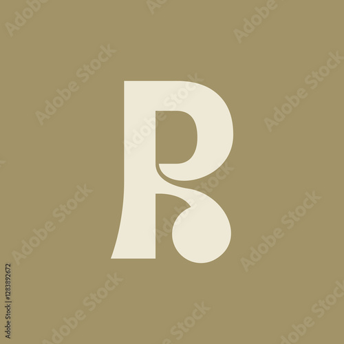 letter PR simple logo design shape for brand identity