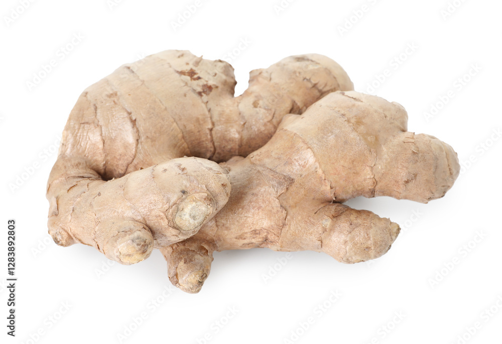 Fresh ginger isolated on white. Root vegetable Fresh ginger isolated on white. Root vegetable