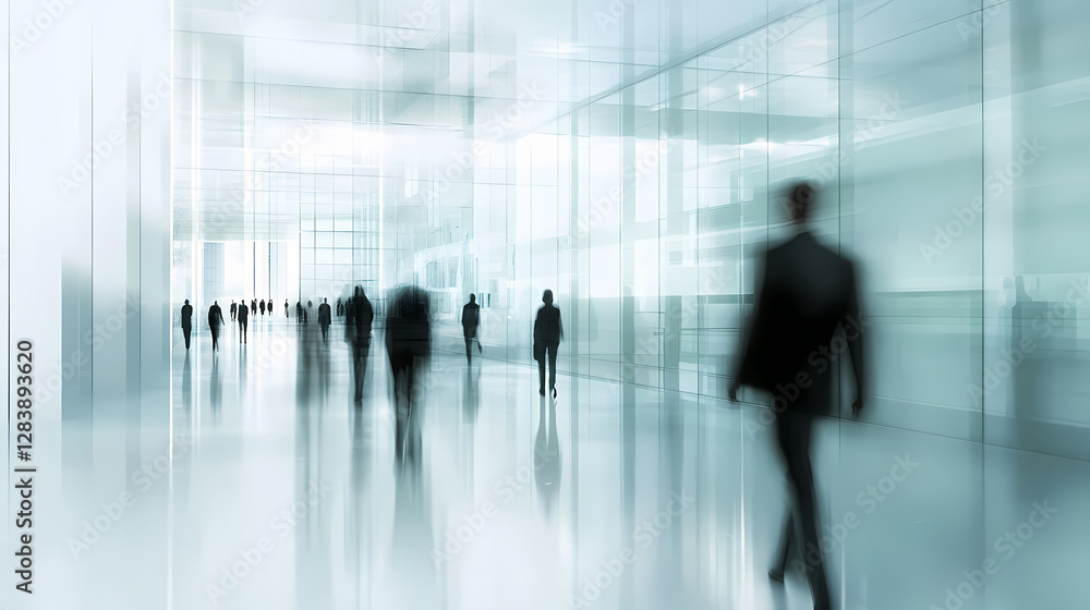 blurred office lobby people blurred office lobby people