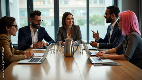 business people working together - Business conference in an office - Team discussion in a project meeting